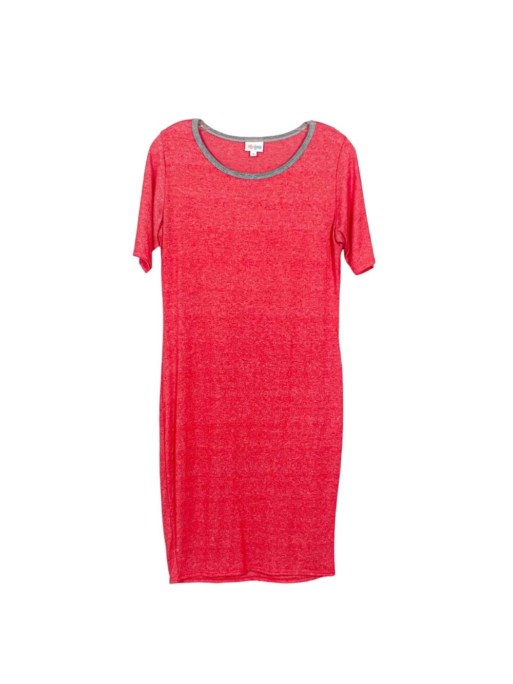 LulaRoe Julia Red and Gray Bodycon Dress, EUC, Size Small, MSRP $50